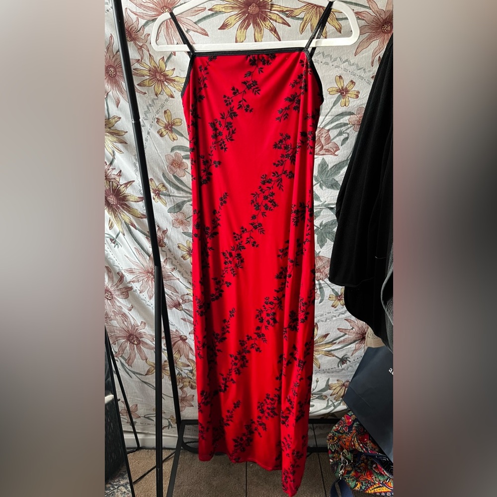 Vintage Y2K Floral Red Dress